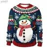 Women's Sweaters Men Women Ugly Christmas Sweaters Christmas Tree 3D Printed Red Xmas Pullovers Tops Clothes Couples Party Festival SweatshirtsL231107