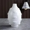 花瓶アーティスト 3D リップ鉢植え白陶器花瓶ドライフラワーインサートアーティストレジデンスの装飾装飾品モダンな家の装飾