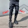 Men's Jeans 2021 Men's Jeans Ripped Skinny Ho Biker Trousers Stretch Slim Denim Pencil Pants Street Punk Black Hot Drill Jeans For Men 0407H23