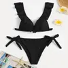 Dames badmode tops 3 -delige zwempakken voor vrouwen met cover -up sexy zwemwed Bikini Beachwear Taille Set retro bikini's