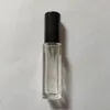 Venta al por mayor de botellas de spray de vidrio para perfume, contenedor de maquillaje de 10ml con rociador de niebla fina negra dorada y plateada