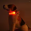 Coleiras para cães USB recarregável Coleira de luz Luminosa Piscando Brilhante Brilhante Nylon Eletrônico Pet Refletor LED Segurança Noturna