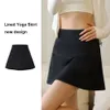 Lu Align Woman Under Lemons Shorts som kör sportkjolen Kvinnor Fitness Workout Leggins Woman Gym High midje Sport Lemonswear Summer Kirt Lemon Lady Gry Sports Girl