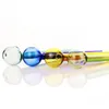 1pcs Pipes à fumer 4 pouces Pyrex Verre Tuyau de brûleur à mazout Couleur claire Qualité Tuyaux de combustion d'huile transparents Tubes de grand tube Conseils d'ongles Jxpnr