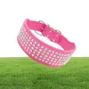 Ny design Rhinestone Leather Dog Collars Full Diamante Crystal Studded Dogs Pet Collar 2 tum brett för medelstora stora hundar Pitbull6749892