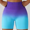 Yoga outfit gradiënt naadloze shorts gym hardloop workout strakke sport dames hoge taille elastische kont heffen fitness broek 230406