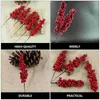 Decoração de festa 12 PCs Christmas Red Fruit Artificial Berries Berry Acessórios verdes de ornamentos Decoração Garland Diy Spray Picks