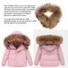 Down Coat Kids Jackets Set Real Fur Winter Snowsuit Boy Girl Ski Outfits Pink 90 White Duck Overalls Children Clothes Sets 231107