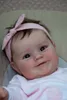 Dockor NPK 50CM Reborn Baby Doll Born Girl Baby Lifelike Real Soft Touch Maddie med handrotat hår högkvalitativt handgjorda konstdockor 230407