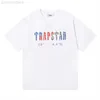 Mäns T-shirts Trapstar Multicolor Lekfalda tryckta Högkvalitativa dubbla garn bomull Casual Löst korta ärm T-shirts för män och kvinnor