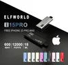 Original ELFWORLD i15Pro 12000 12K Puff 12000 12K Screen Display Rechargeable Disposable E Cigarettes Vape Pen Mesh Coil With 600mAh Battery 18ml VS ELF WORLD 12000