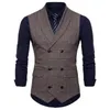 Herren Westen Marke Anzug Weste Herren Jacke Ärmellos Beige Grau Braun Vintage Tweed Mode Frühling Herbst Plus Size Weste