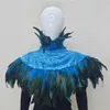 Escenario desgaste bufanda mujeres lujo capa de mujer para mujeres bufandas de plumas ropa de mujer Halloween Pareos Cosplay punk chal pluma punk