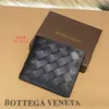 Bottegassvenetas Bag Wallet Woven 7a äkta läder B Familjens nya äkta läder Mäns korta klipplager Kohide Kort present Läder Hög kvalitet QQQ