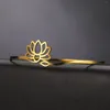 Bangle Cazador Boeddhisme Lotusbloem voor vrouwen roestvrijstalen sieraden Yoga Chakra verstelbaar kerstcadeau