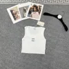 Women's T-Shirt Designer Cropped Top T Shirts Women Knits Tee Knitted Sport Tank Tops Woman Vest Yoga Tees 4O88