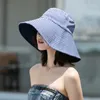 Bodet de chapeaux larges larges K174 Double face panama féminin sombrero Summer Anti UV Visor Protection 230407