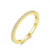 Кольца кластера Est, медное кольцо с цирконом для женщин, простое индивидуальное темпераментное красочное кольцо с камнями, тонкий указательный палец, хвостик