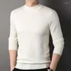 Pulls pour hommes MACROSE Marque Pull en laine O-Cou Hommes Pulls en tricot solide pour les jeunes hommes Slim Knitwear Homme 11 couleurs