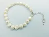 Strand 1PCS 8-9MMAAA Bracelets de perles blanches baroques naturelles Bracelet réglable pour femmes filles cadeaux les plus classiques 7.5 "