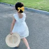 Girl s jurken Summer Girls Children S Kleding Dunne Vest Baby Hollow Lace White Dress Kids Fashion Princess Vestidos 230407