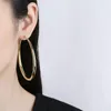 Hoop Earrings Exaggerated Geometric Big Circle Copper Earring For Women Fashion Simple Round Jewelry 60/70/80mm Aretes De Mujer