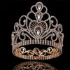 Couronne de mariage Vintage diadème, grande couronne ronde en cristal strass, accessoires pour cheveux, couronne de reine, tête de princesse, ornement 246l