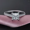 Cluster Rings 40 Labers Labs Lab Lab Diamond CZ Ring Ring 925 Серебряное обручальное обручальное кольцо для женских ювелирных украшений для женщин