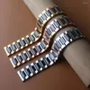 Watch Bands High Quality Stainless Steel Wrap Ceramic Watchband 14 15 16 17 18 19 20 21 22mm Black And Silver Strap Men Women Bracelet