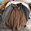 Giacche da uomo Camicia larga ampia in tweed Tendenza primaverile Manica lunga Casual Stile Harajuku Antico Top Hiphop L'elenco