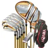 Novos clubes de golfe 4 estrelas Men S-07 Clubes Full Set Full Driver Driver Wood Irons Putter R ou S Flex Grafite Eixo Frete grátis e bolsa de golfe