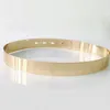 Riemen mode luxe merk vrouwen verstelbare metalen taille riem bling goud zilveren kleurplaat vintage dame eenvoudige spiegel tailleband 230407