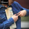 Erkek gündelik gömlekler mbbcar proses yıkama denim gömlek erkek amekaji Amerikan vintage ağır gündelik araç gömlek yüzme dönen ip boyalı geniş kumaş 9188 230408