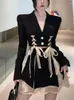 Work Dresses Gothic Elegant Retro 2 Piece Dress Set Even Party Women Casual Y2k Crop Tops Mini Skrits 2023 Summer Korean Fashion Suits