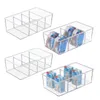 Garrafas de armazenamento geladeira despensa organizador caixa plástico compartimento alimentos recipiente jantar café freezer empilhável removível