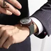 Relógios de pulso IK Coloring Watch Moda Casual Relógios de Madeira Pulseira de Couro Automático Esqueleto Mecânico Montre Homme