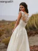 Платья для вечеринок Bohian Simp a Line Wedding Dresses 2021 V Nece Sevess кружевное приспособление для женщин для женщин, просыпанных платья, на заказ 0408H23