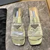 Pantofole in PVC trasparente Scivoli Sandali con tacco Tacchi piatti scarpe open-toe suola in pelle da donna Scarpe casual 1,5 cm fabbrica footw