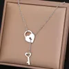 Trendy Fine Heart Lock Key Pendenti indipendenti Collane Catene di moda Girocollo per regali di gioielli da donna