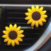 Dekorationen 2 Stücke Nette Sonnenblume Auto Dekoration Lufterfrischer Zubehör Für Frauen Innen Vent Clip AA230407