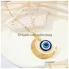 Pendant Necklaces Fashion Turkish Evil Eyes Pendant Necklace For Women Vintage Bohemian Devil Choker Necklaces Girl Party Minimalist J Dhnpm