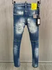 DSQ Phantom Turtle Jeans Mens Mens Mens 럭셔리 디자이너 청바지 스키니 찢어진 멋진 사람 인과 구멍 데님 패션 브랜드 Fit Jean Man Washed Pant 60860