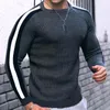 Camisolas masculinas outono e inverno padrão waffle pulôver casual de alta qualidade malha manga longa tripulação pescoço camisola rua jogging topo