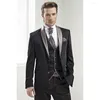 Costumes pour hommes Chic hommes dernière conception châle et revers cranté simple boutonnage costume masculin coupe mince formel décontracté mariage smoking 3 pièces