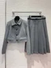 Arbetsklänningar Autumn Vintage School Preppy Set för att klä MIU för kvinnor 2 -stycken koreanska kvinnliga kläder lyx 2023