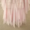 Юбки BabYong, длинная фатиновая юбка-пачка для женщин, лето 2023, корейская мода, неровный подол, высокая талия, плиссированная сетчатая юбка-миди, женская розовая