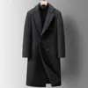 Misto lana da uomo Moda uomo Trench lungo in lana Autunno Inverno Doppio petto Cammello Giacche Cappotto Business casual Chic Giacca a vento 231108