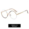 Óculos de sol Moda Round semi-bimless Shae Shape Women Eye Glasses Frame Lente clara Eyewear Men vintage Anti-azul Luz