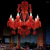 Candelabros TYLA Lámpara colgante de cristal de estilo lujoso Vela europea Arte Sala de estar Restaurante Dormitorio Villa Araña