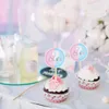 Disposable Cups Straws 32 Pcs Gender Reveal Flag Party Cake Decor Baby Accessories Boys Decorate Cupcake Pick Paper